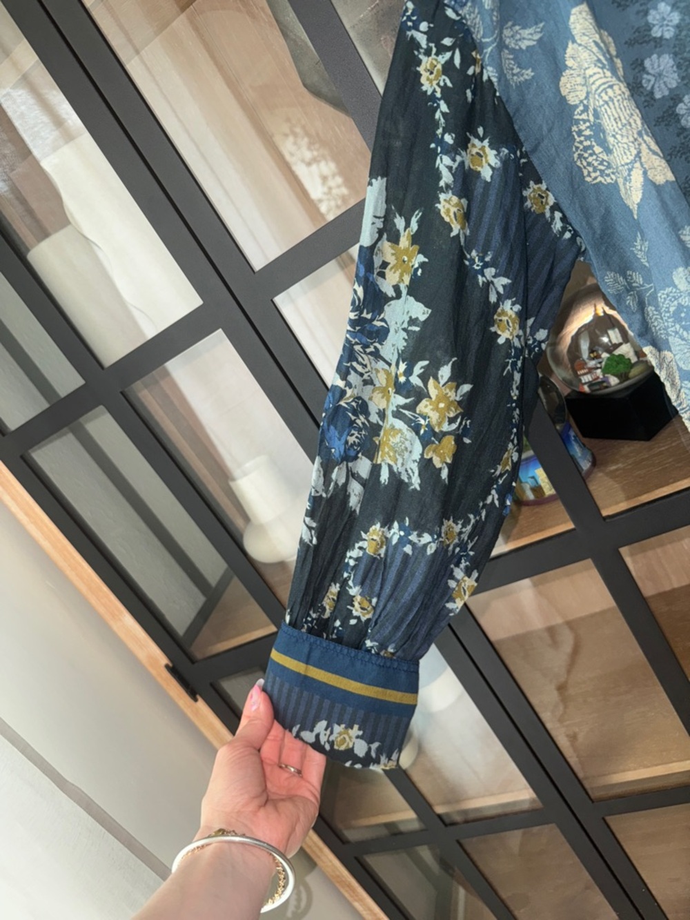 We The Free People Floral Patchwork Mixed Print Button down Shirt long sleeve - Picture 5 of 6